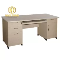Bàn làm việc gỗ công nghiệp Melamine có 2 hộc liền AT160HL1